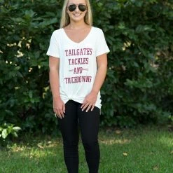 Timing Game Day! White/Burgundy Game Day Tee 9 Timing Game Day! White/Burgundy Game Day Tee