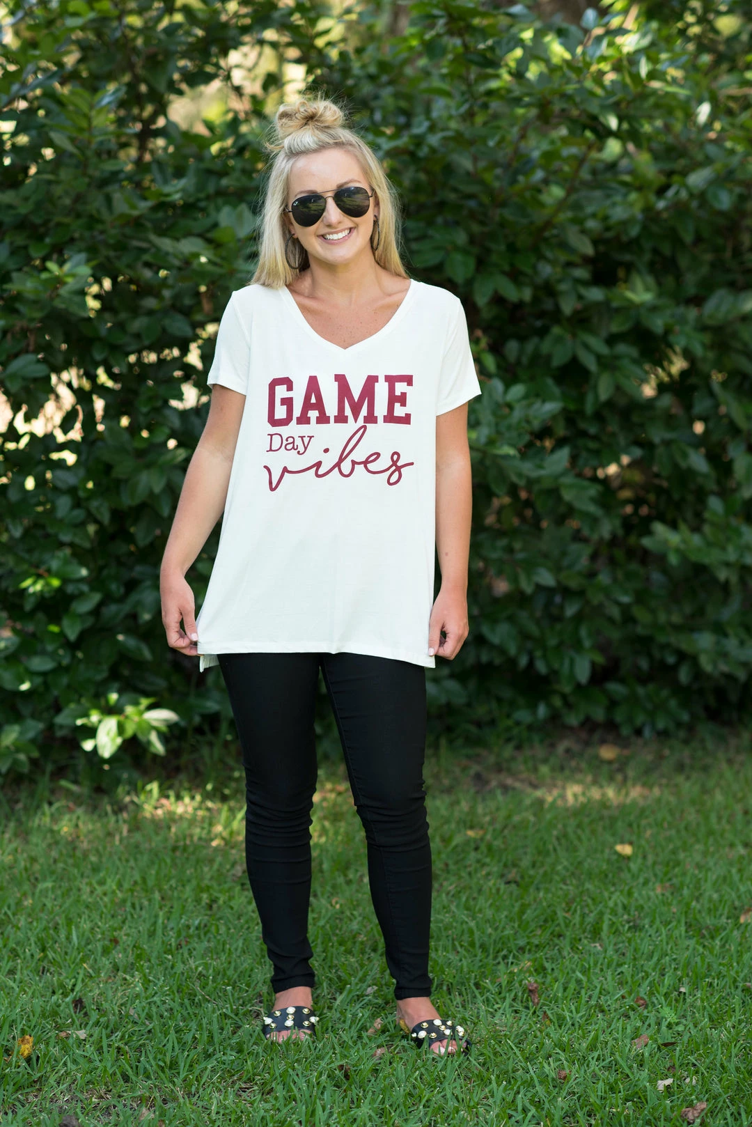 Timing Game Day! White/Burgundy Game Day Tee 1 Timing Game Day! White/Burgundy Game Day Tee