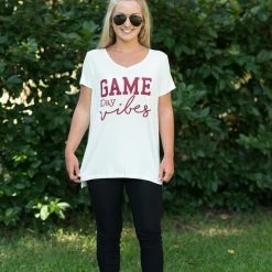 Timing Game Day! White/Burgundy Game Day Tee