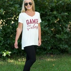 Timing Game Day! White/Burgundy Game Day Tee 8 Timing Game Day! White/Burgundy Game Day Tee
