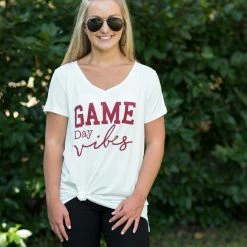 Timing Game Day! White/Burgundy Game Day Tee 10 Timing Game Day! White/Burgundy Game Day Tee