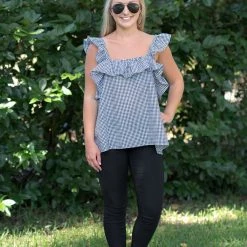 &Merci Game Day! Black/White Gingham Top