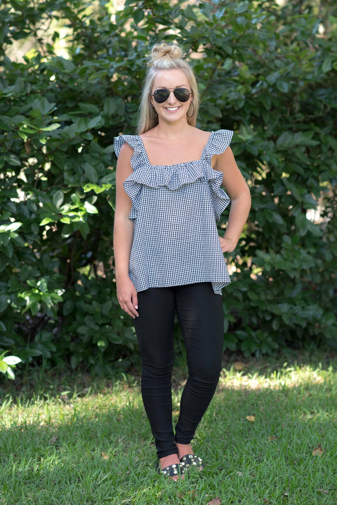 &Merci Game Day! Black/White Gingham Top 1 &Merci Game Day! Black/White Gingham Top