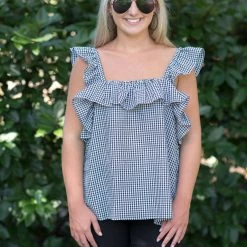 &Merci Game Day! Black/White Gingham Top 6 &Merci Game Day! Black/White Gingham Top