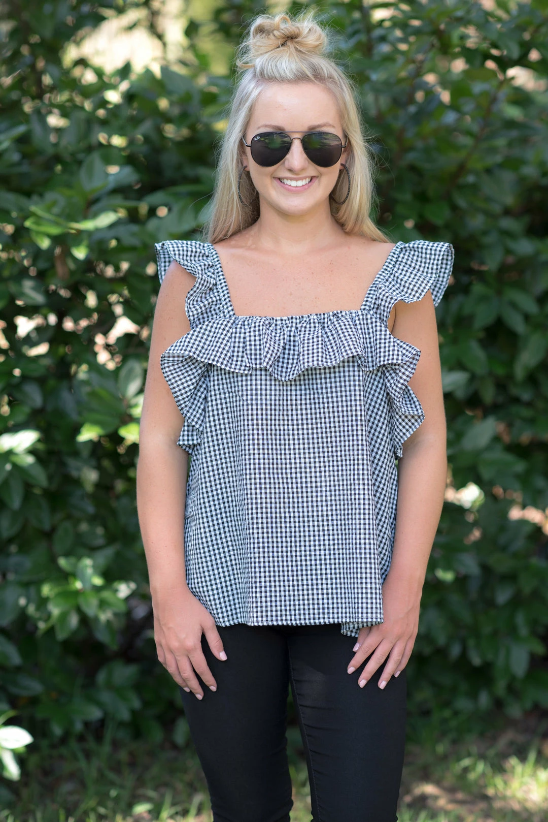 &Merci Game Day! Black/White Gingham Top 3 &Merci Game Day! Black/White Gingham Top