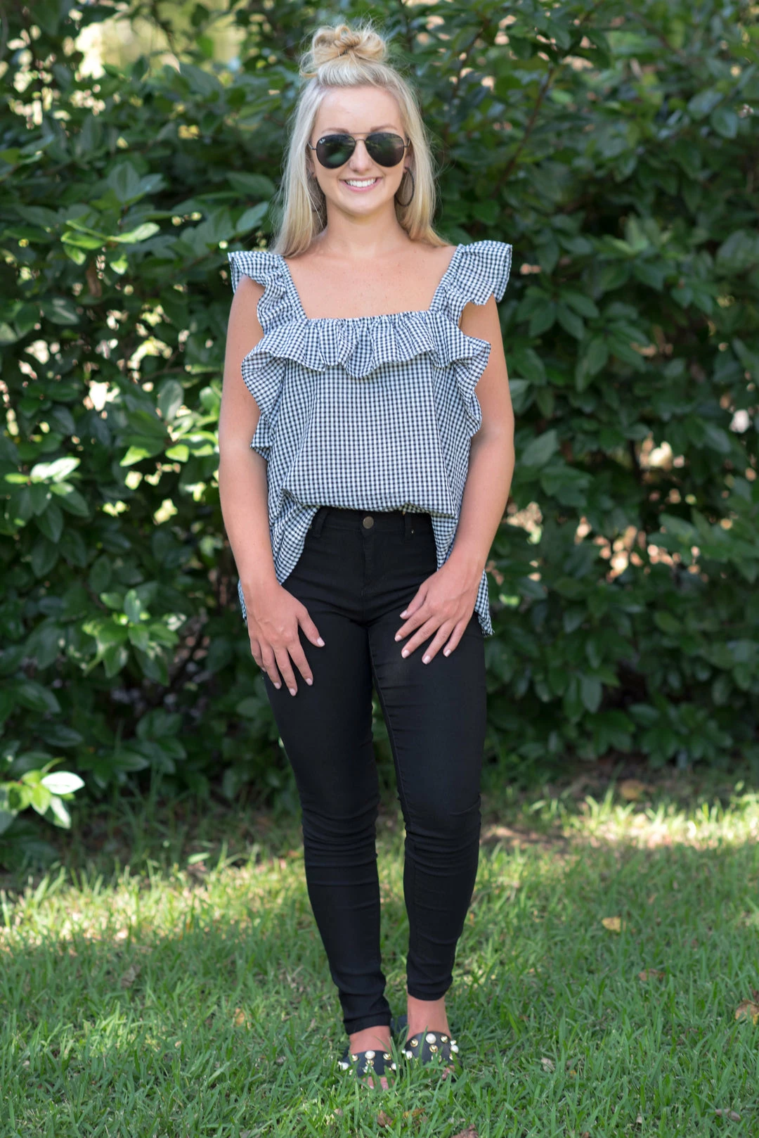 &Merci Game Day! Black/White Gingham Top 2 &Merci Game Day! Black/White Gingham Top