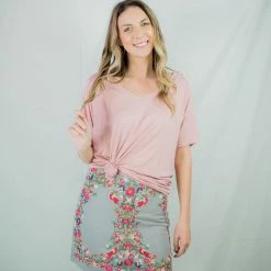 UMGEE Cool Grey Embroidered Skirt