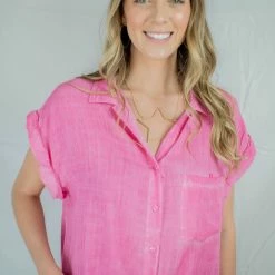 UMGEE New Arrivals Hot Pink Button Up 22 UMGEE New Arrivals Hot Pink Button Up