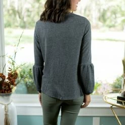 Promesa Final Sale Charcoal Criss Cross Top