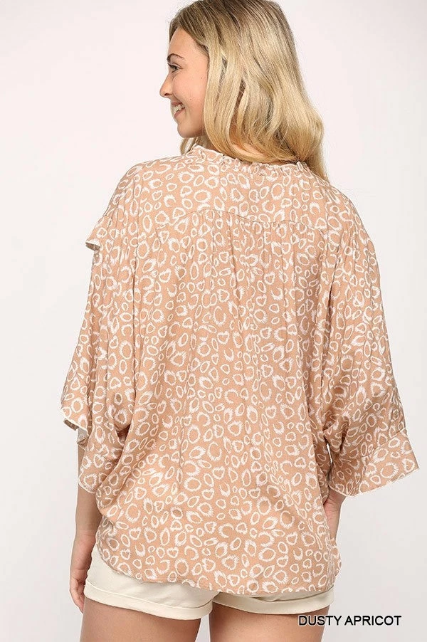 Gigio New Arrivals Dusty Apricot Printed Top 3 Gigio New Arrivals Dusty Apricot Printed Top