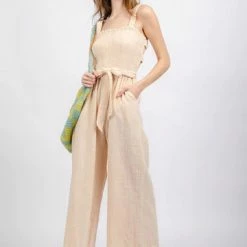 Very J New Arrivals Natural Jumpsuit