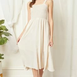 Entro Cream Midi Dress