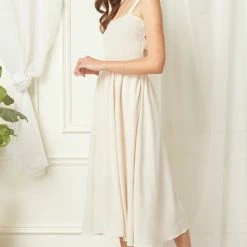 Entro Cream Midi Dress