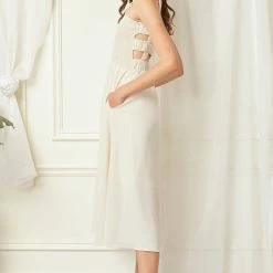 Entro Cream Midi Dress
