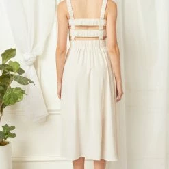 Entro Cream Midi Dress
