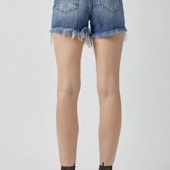 Risen Denim High Rise Distressed Shorts New Arrivals