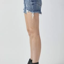 Risen Denim High Rise Distressed Shorts New Arrivals