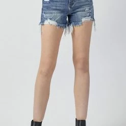 Risen Denim High Rise Distressed Shorts New Arrivals