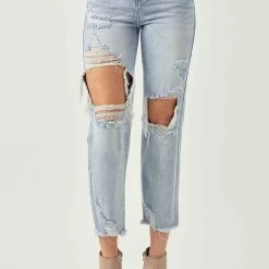 Risen High Rise Straight Jeans