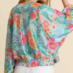 UMGEE New Arrivals Mint Floral Top