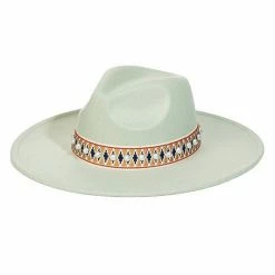 Wall To Wall Mint Pearl Band Fedora Hat
