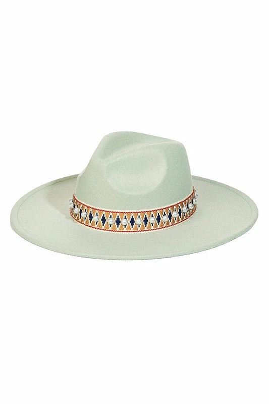 Wall To Wall Mint Pearl Band Fedora Hat 1 Wall To Wall Mint Pearl Band Fedora Hat