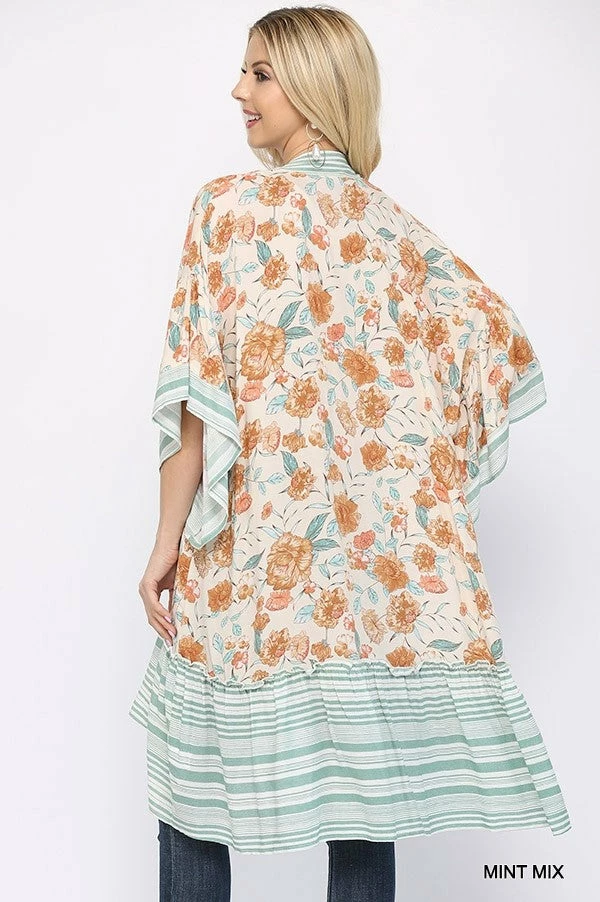Gigio New Arrivals Mint Floral Kimono 3 Gigio New Arrivals Mint Floral Kimono