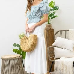 Blu Pepper New Arrivals Mint Lace Top