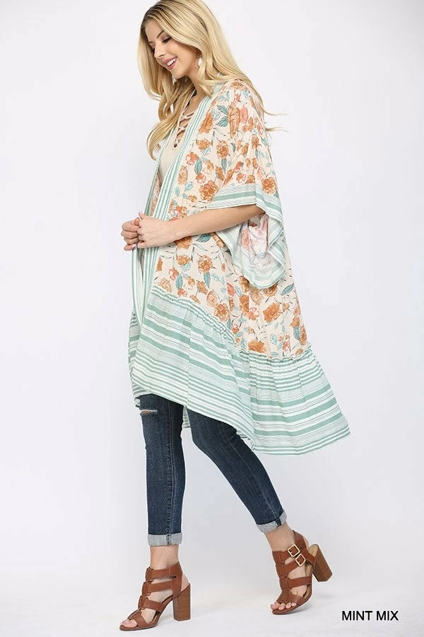 Gigio New Arrivals Mint Floral Kimono 2 Gigio New Arrivals Mint Floral Kimono
