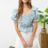 Blu Pepper New Arrivals Mint Lace Top