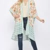 Gigio New Arrivals Mint Floral Kimono