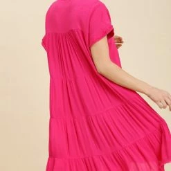 UMGEE Hot Pink Linen Dress New Arrivals