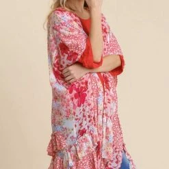 UMGEE New Arrivals Light Pink Floral Kimono