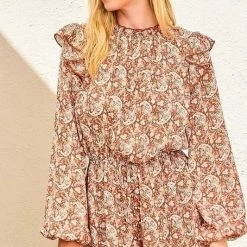 Main Strip Dresses Brick Printed Romper 7 Main Strip Dresses Brick Printed Romper