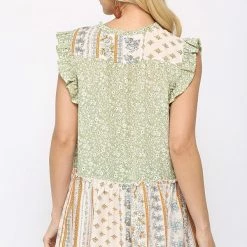 Gigio Sage Printed Top 3 Gigio Sage Printed Top