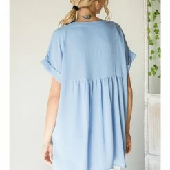 Jodifl New Arrivals Sky Blue Top