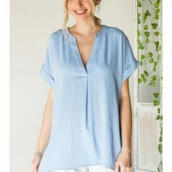 Jodifl New Arrivals Sky Blue Top