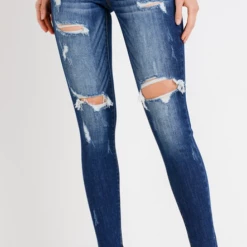 Cest Toi Dark Wash Distressed Skinny Jeans 9 Cest Toi Dark Wash Distressed Skinny Jeans