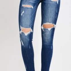 Cest Toi Dark Wash Distressed Skinny Jeans 10 Cest Toi Dark Wash Distressed Skinny Jeans
