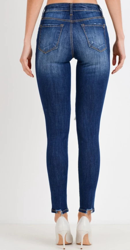 Cest Toi Dark Wash Distressed Skinny Jeans 5 Cest Toi Dark Wash Distressed Skinny Jeans