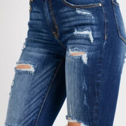 Cest Toi Dark Wash Distressed Skinny Jeans 12 Cest Toi Dark Wash Distressed Skinny Jeans