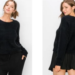 Hyfve Black Fuzzy Sweater