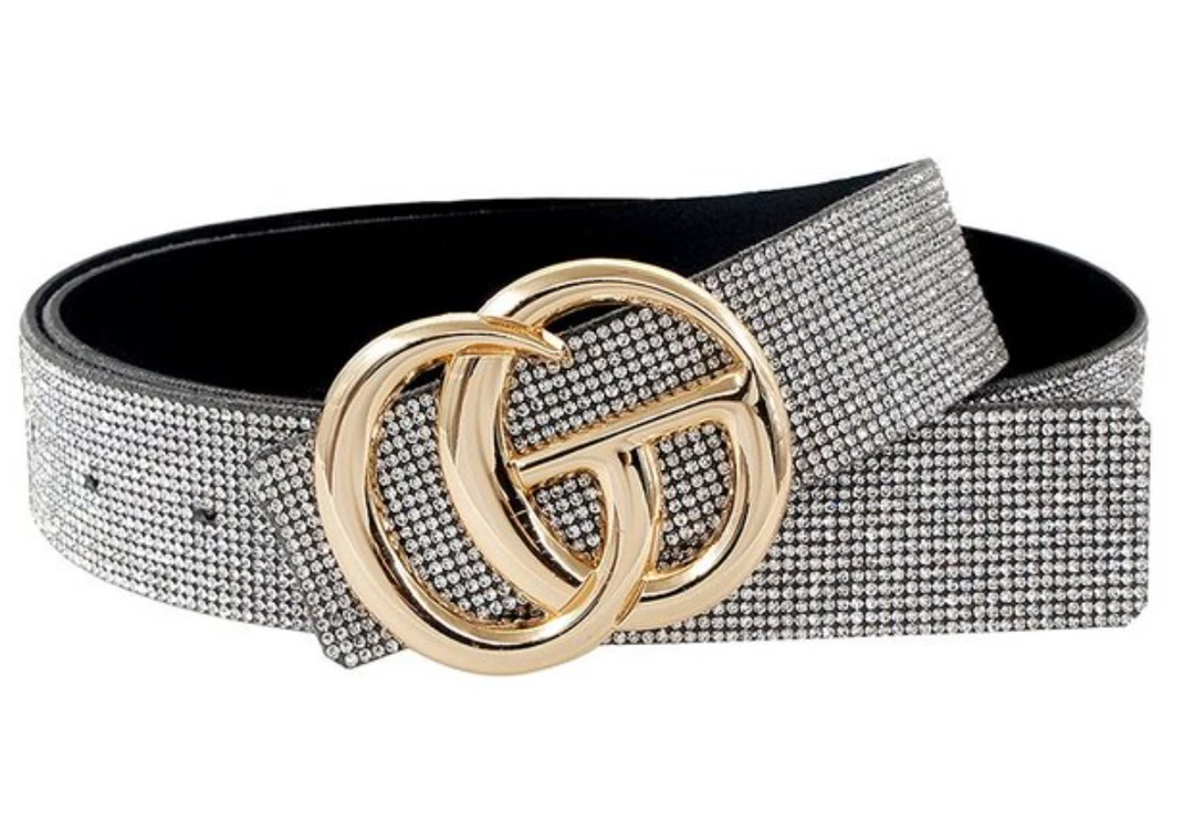 Girly New Arrivals Silver Crystal Coated Belt 1 Girly New Arrivals Silver Crystal Coated Belt
