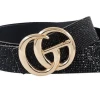 Girly Black Crystal Coated Belt