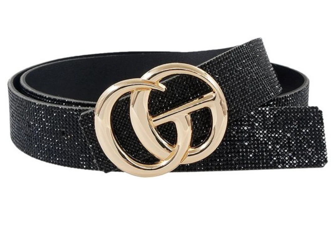 Girly Black Crystal Coated Belt 1 Girly Black Crystal Coated Belt