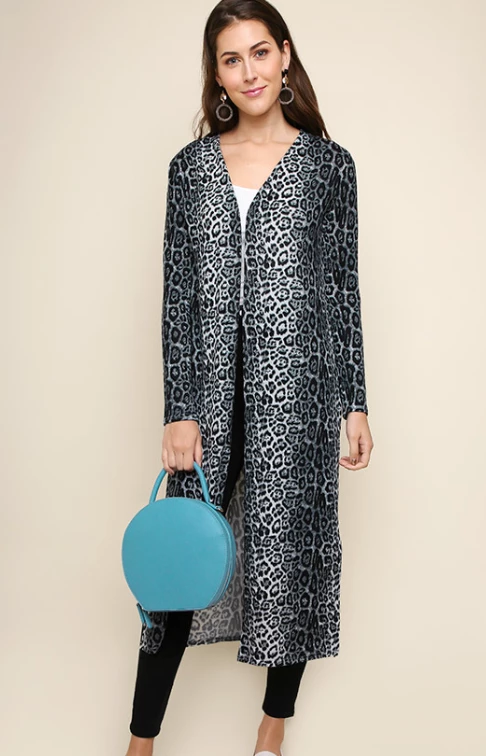 UMGEE Final Sale Stone Grey Cheetah Duster 1 UMGEE Final Sale Stone Grey Cheetah Duster