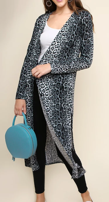 UMGEE Final Sale Stone Grey Cheetah Duster 2 UMGEE Final Sale Stone Grey Cheetah Duster
