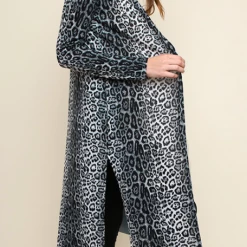 UMGEE Final Sale Stone Grey Cheetah Duster 6 UMGEE Final Sale Stone Grey Cheetah Duster