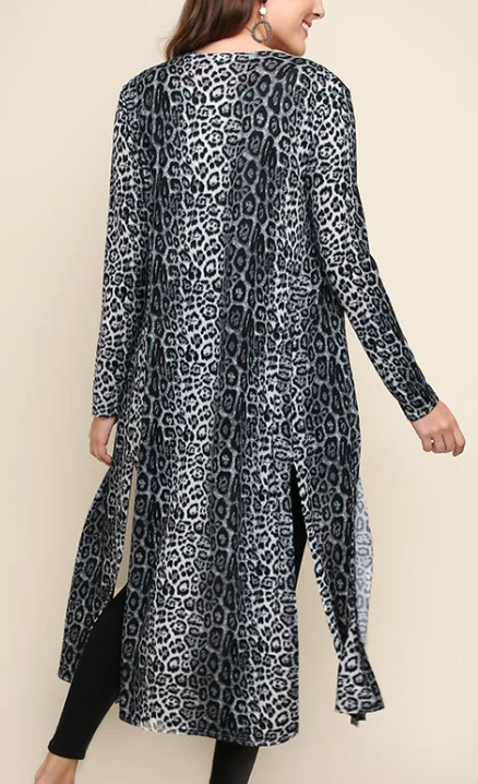 UMGEE Final Sale Stone Grey Cheetah Duster 4 UMGEE Final Sale Stone Grey Cheetah Duster