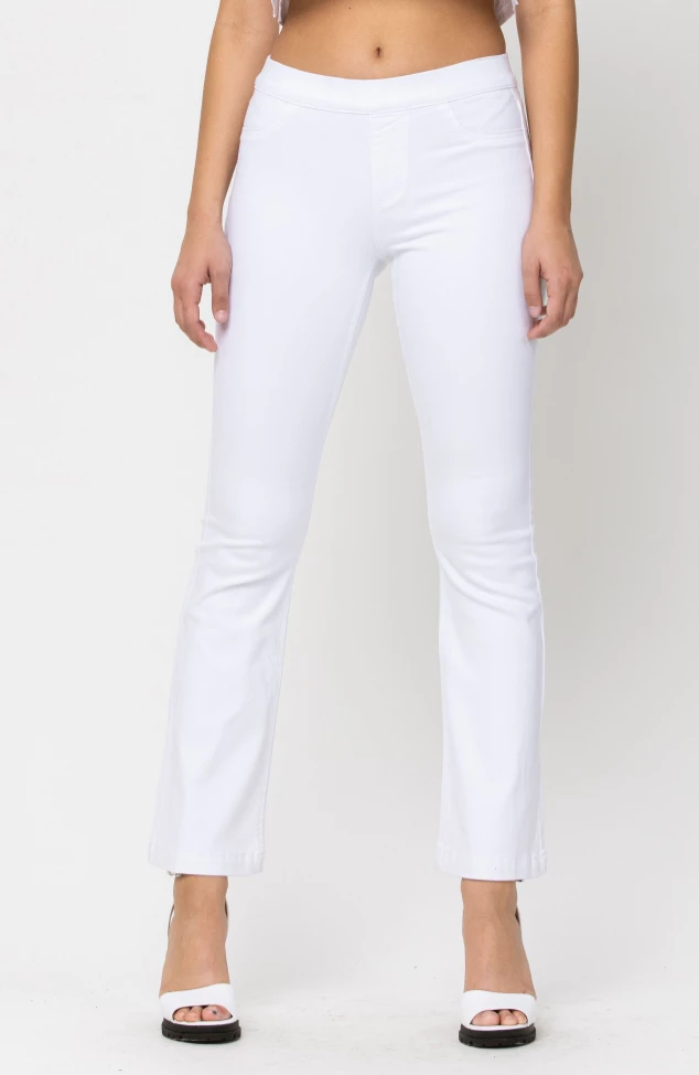 Cello Final Sale White Flare Pants (For Short Girls) 2 Cello Final Sale White Flare Pants (For Short Girls)
